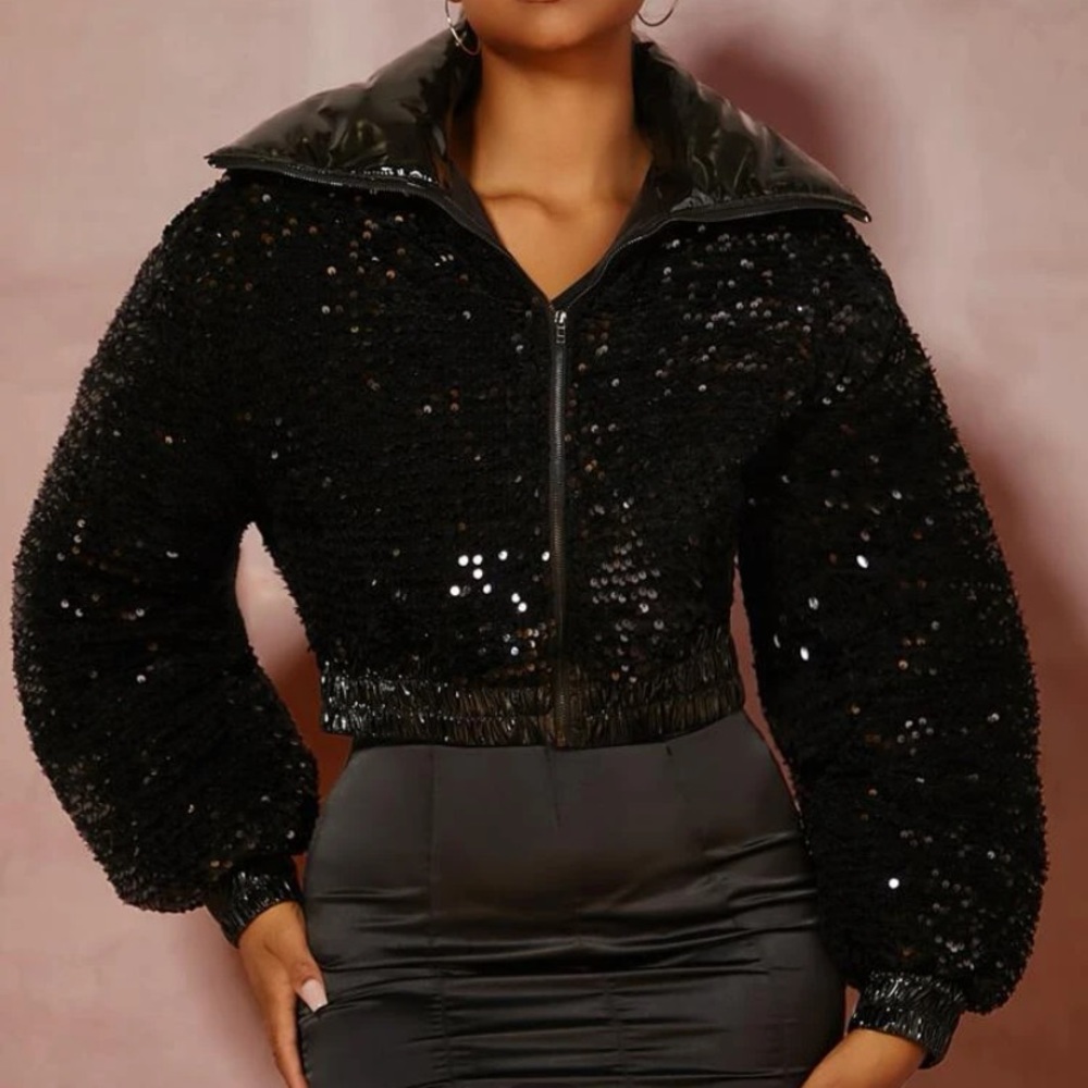 SHEIN sparkly black jacket.